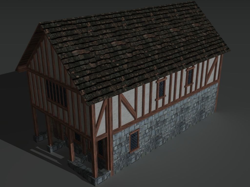 Medieval Building 02 Low-poly 3D model_2