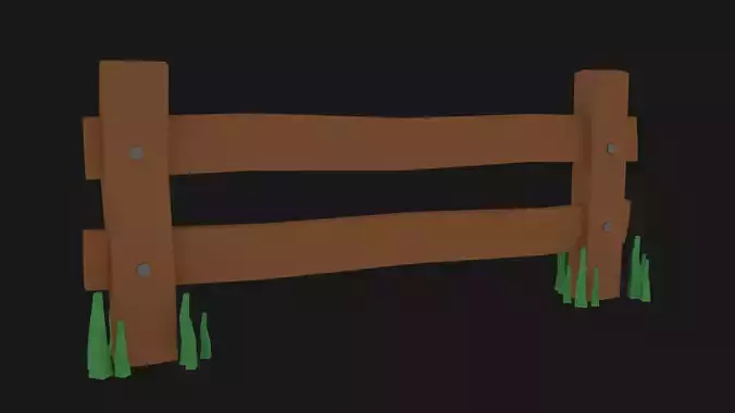 Low Poly Fence wooden Free low-poly 3D model