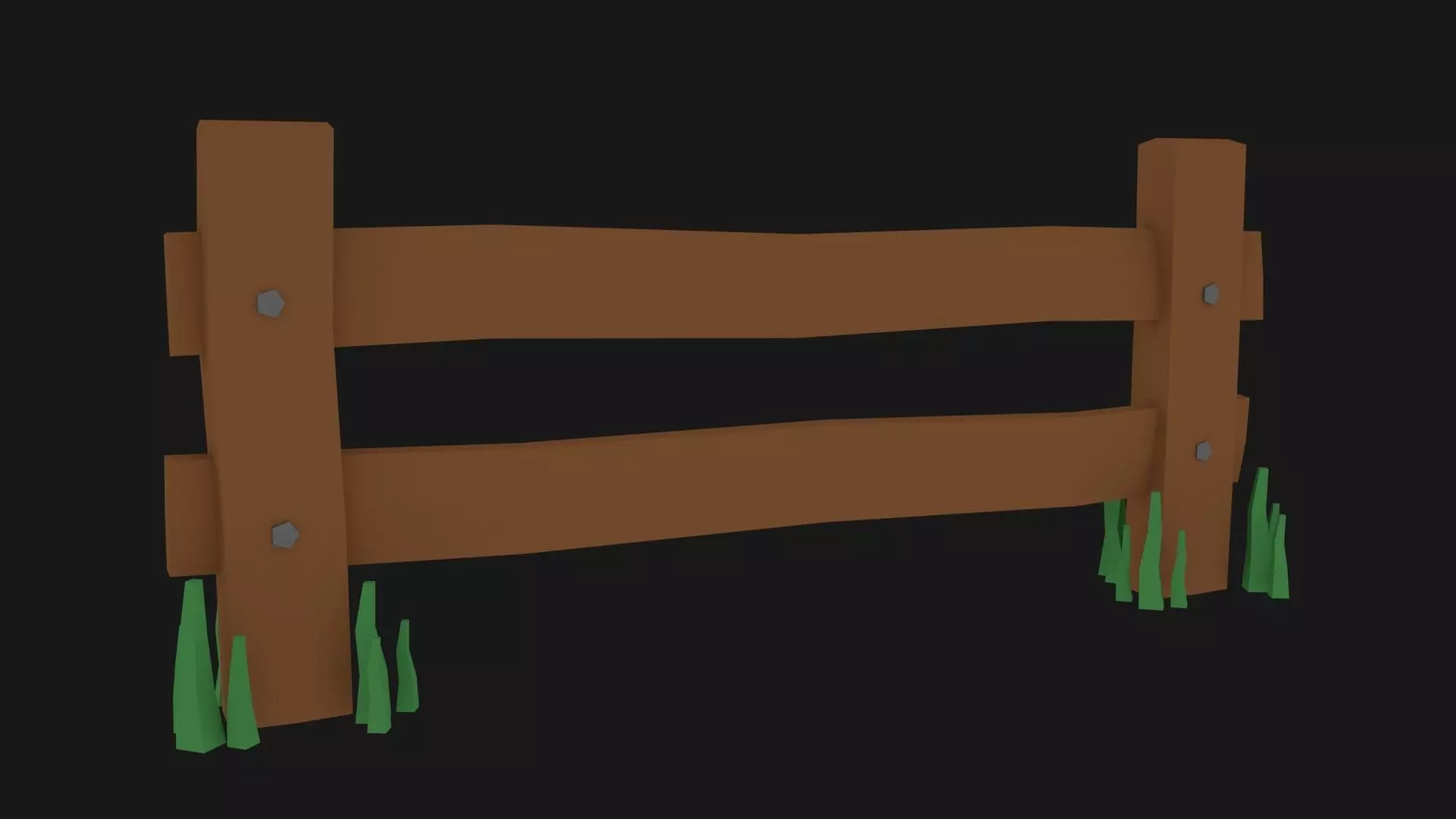 Low Poly Fence wooden Free low-poly 3D model_0