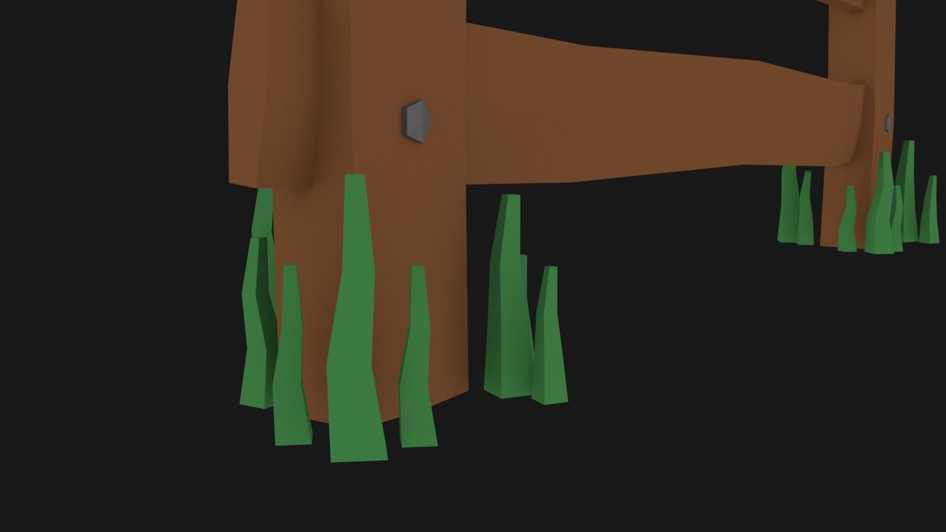 Low Poly Fence wooden Free low-poly 3D model_1