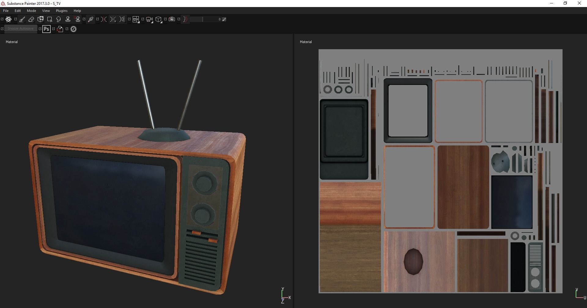 Old TV Low-poly 3D model_1