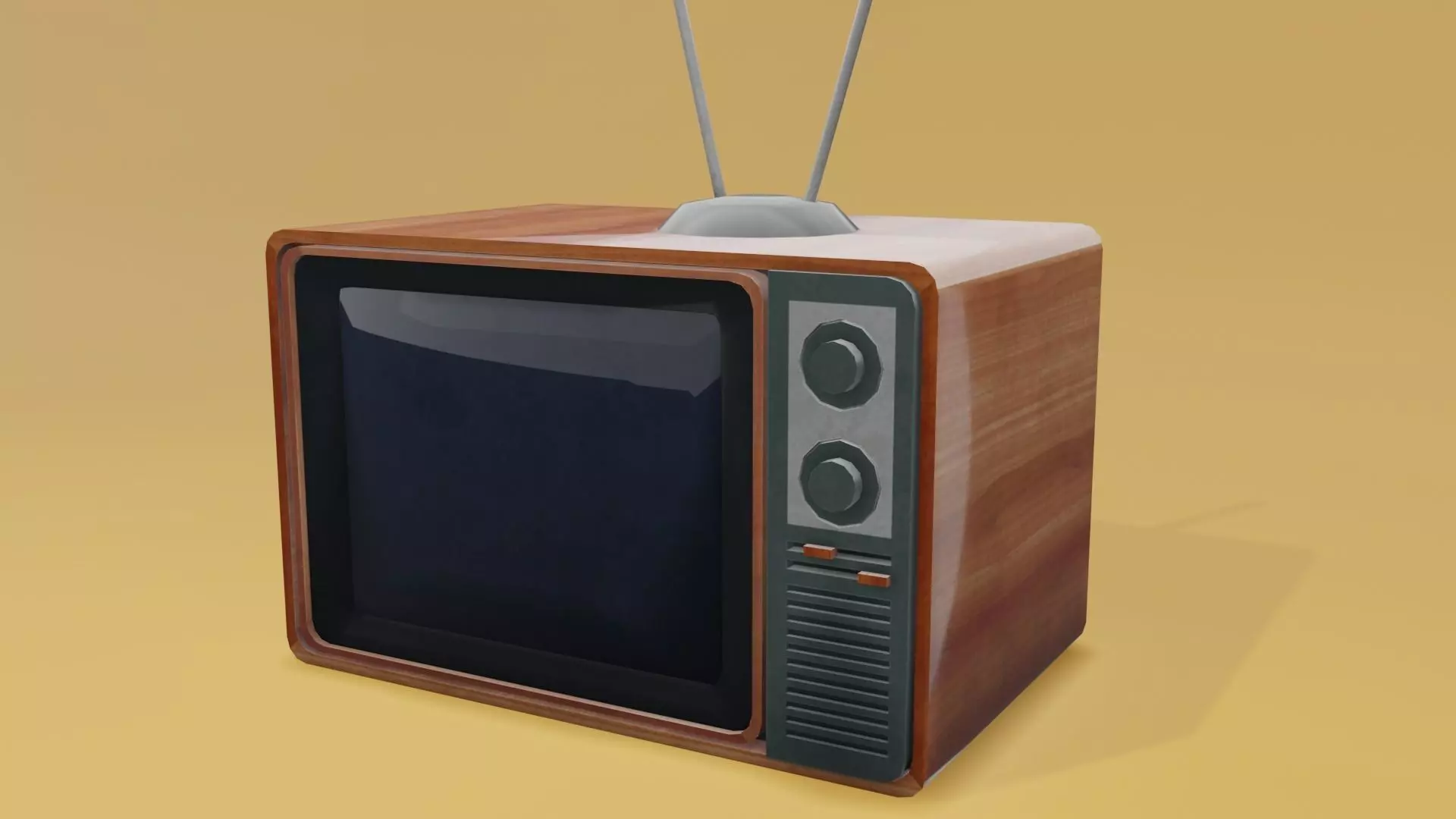 Old TV Low-poly 3D model_0