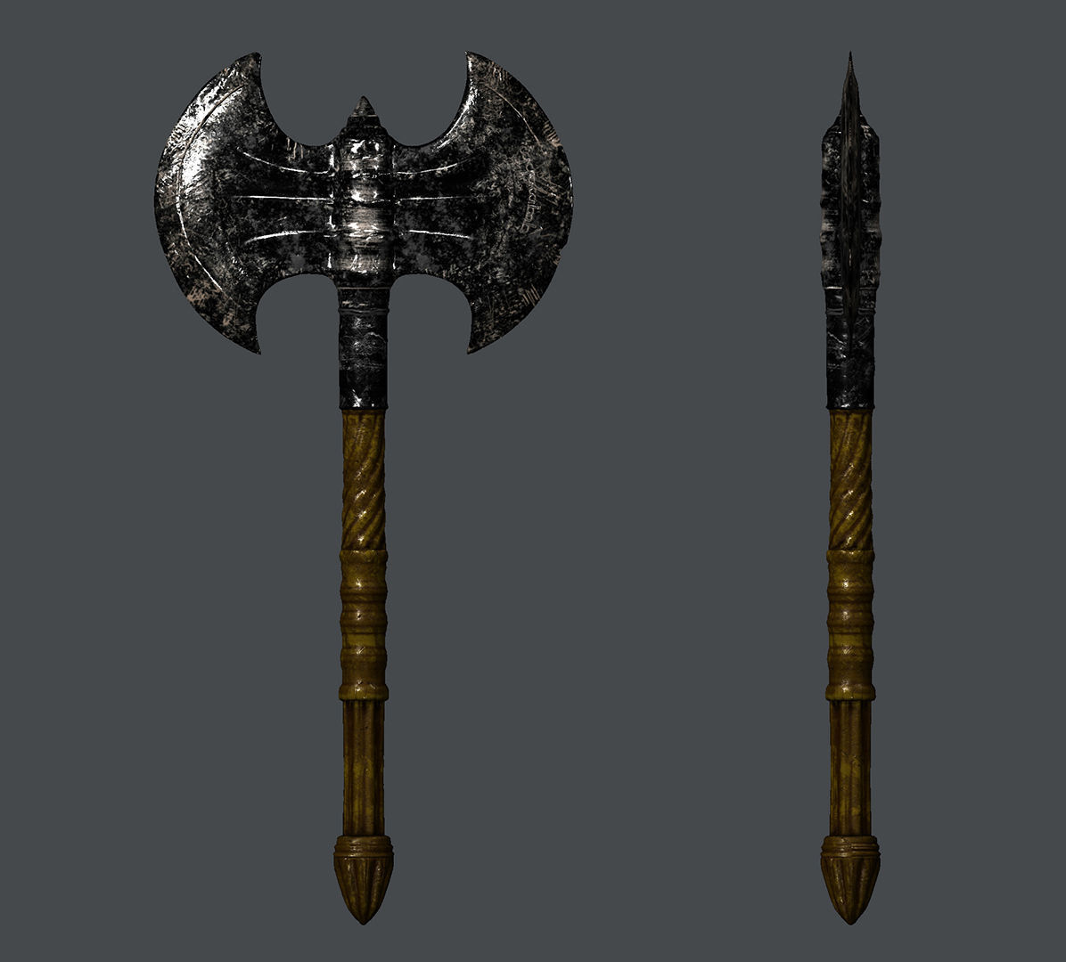 Battle Axe 3D model_6