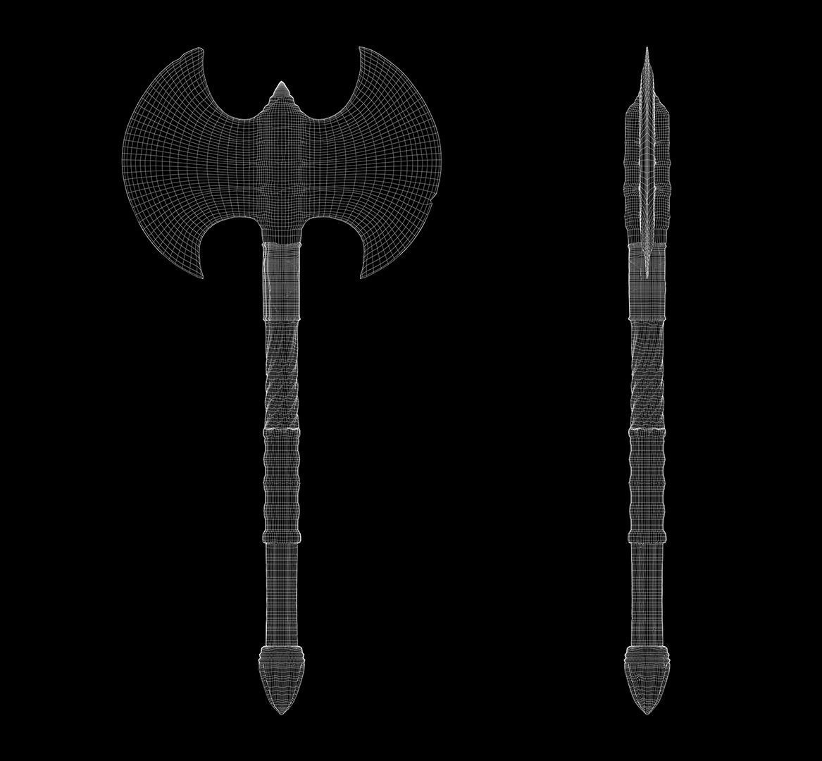 Battle Axe 3D model_4