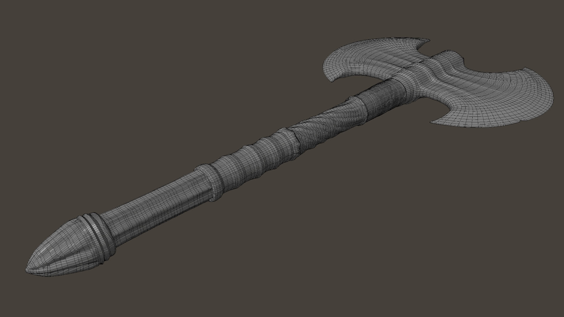 Battle Axe 3D model_7