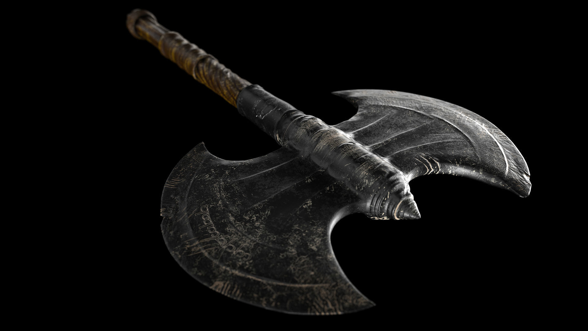 Battle Axe 3D model_2