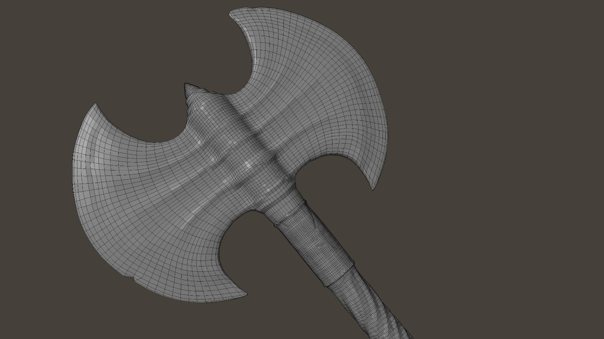 Battle Axe 3D model_9
