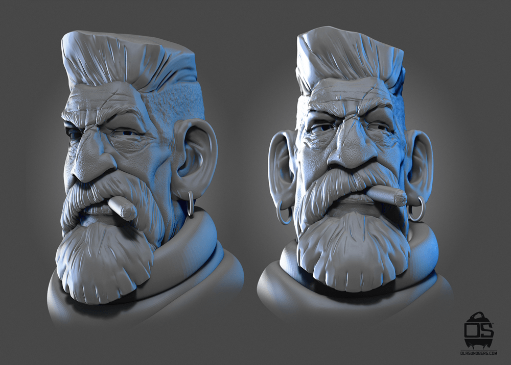 Zombie Hunter head - 3d print ready head Free 3D print model_3