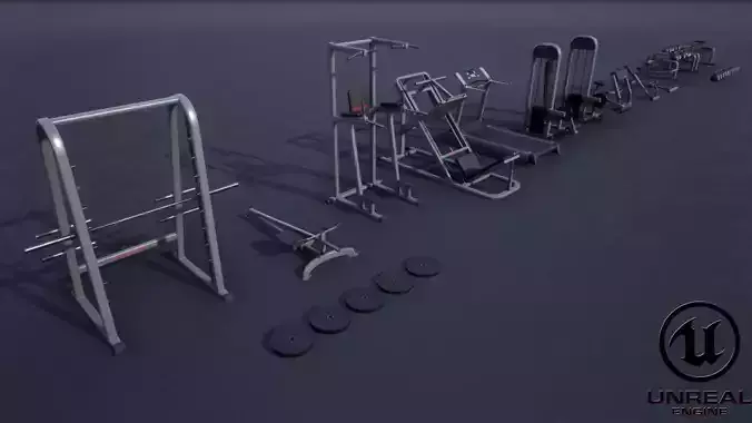 Gym Props PACK 02 Low-poly 3D model