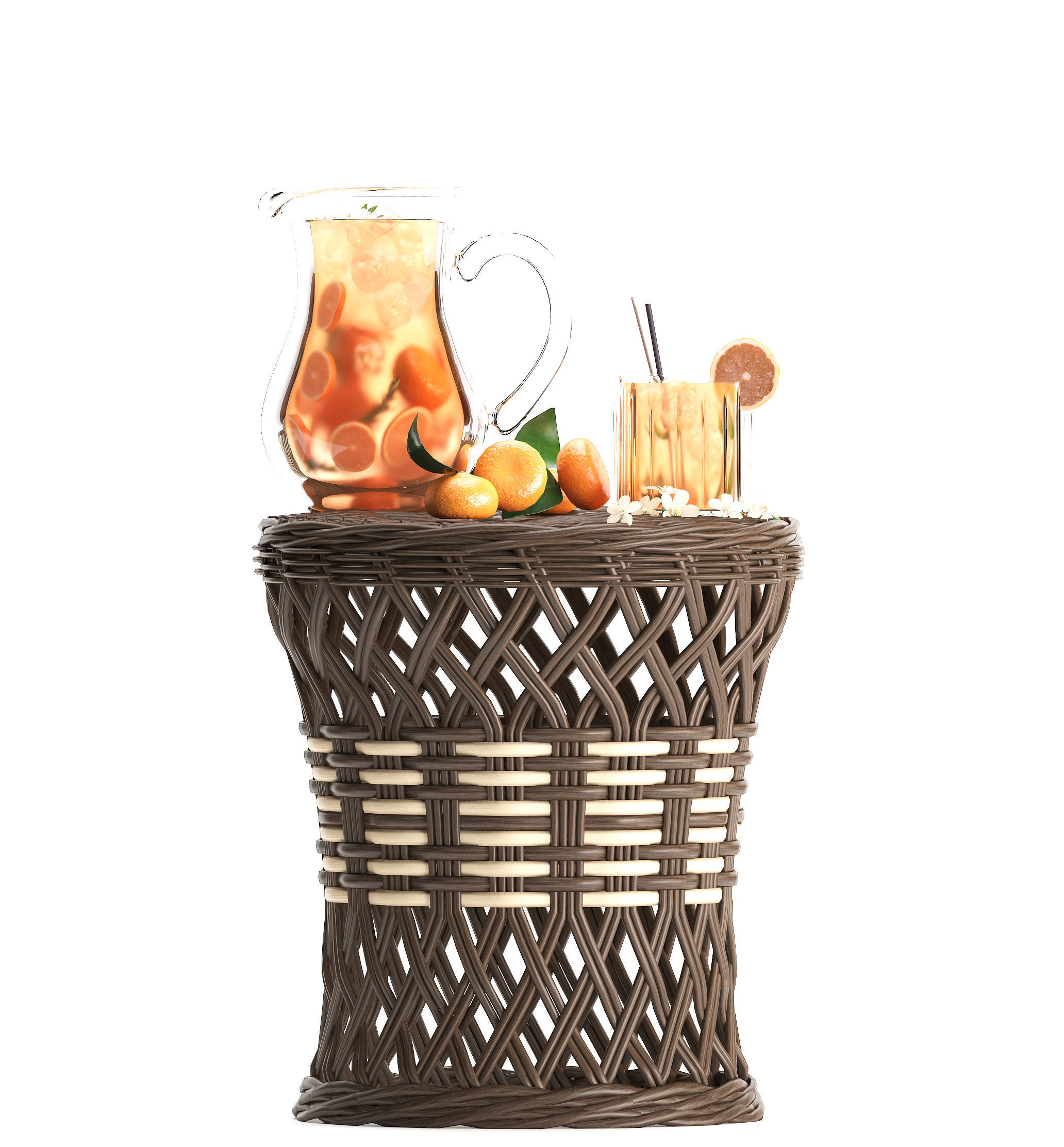 Mandarin Tree with Fruit 3D model_4