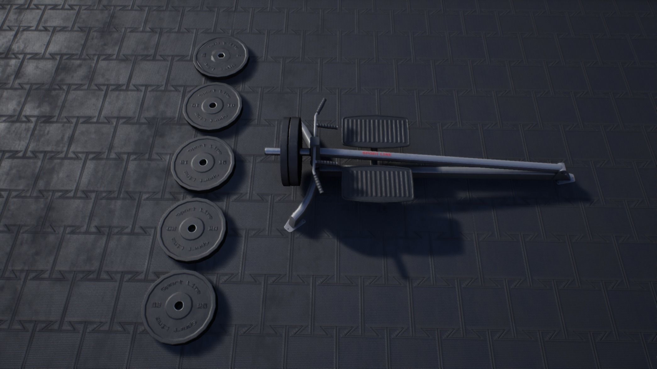 Tbar Row Low-poly 3D model_6