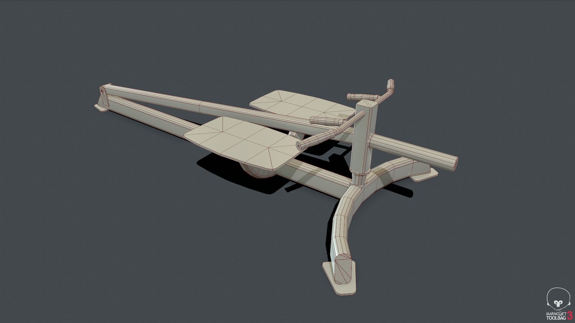 Tbar Row Low-poly 3D model_8