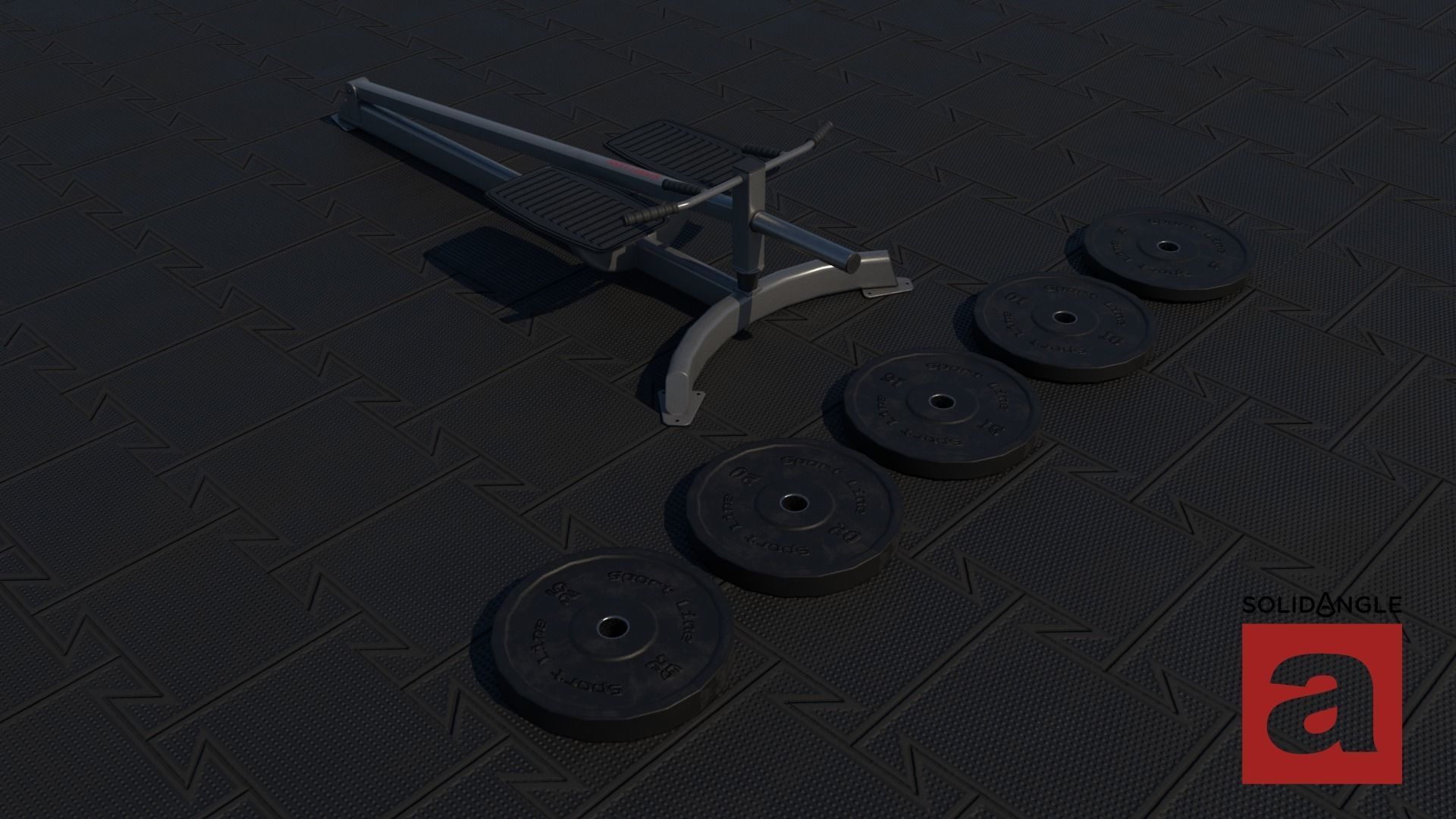 Tbar Row Low-poly 3D model_7