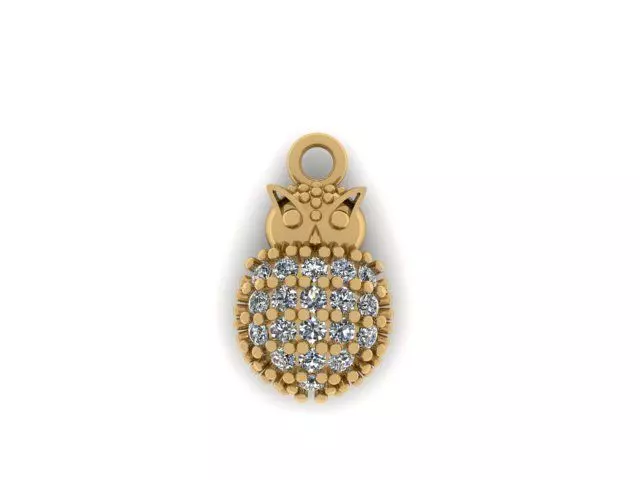 Owl jewelry pendant 3D print model