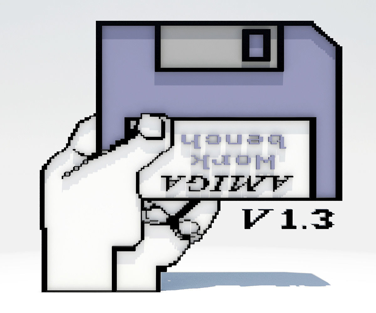 Amiga Insert Disk Low-poly 3D model_2