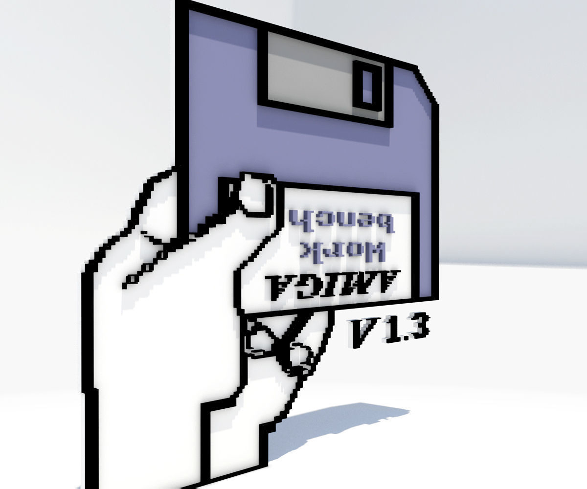 Amiga Insert Disk Low-poly 3D model_3