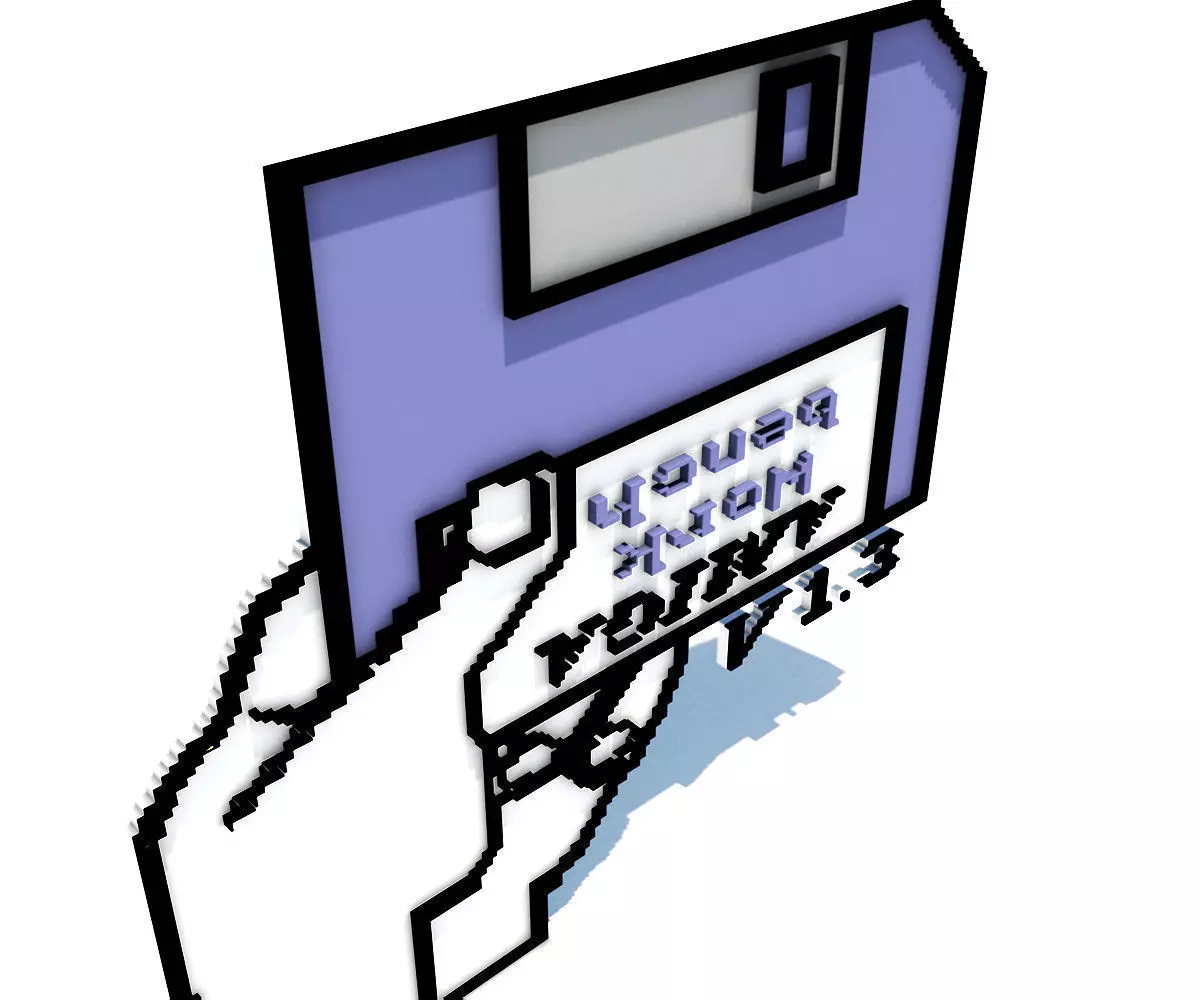 Amiga Insert Disk Low-poly 3D model_0