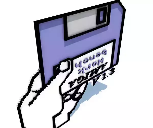 Amiga Insert Disk Low-poly 3D model
