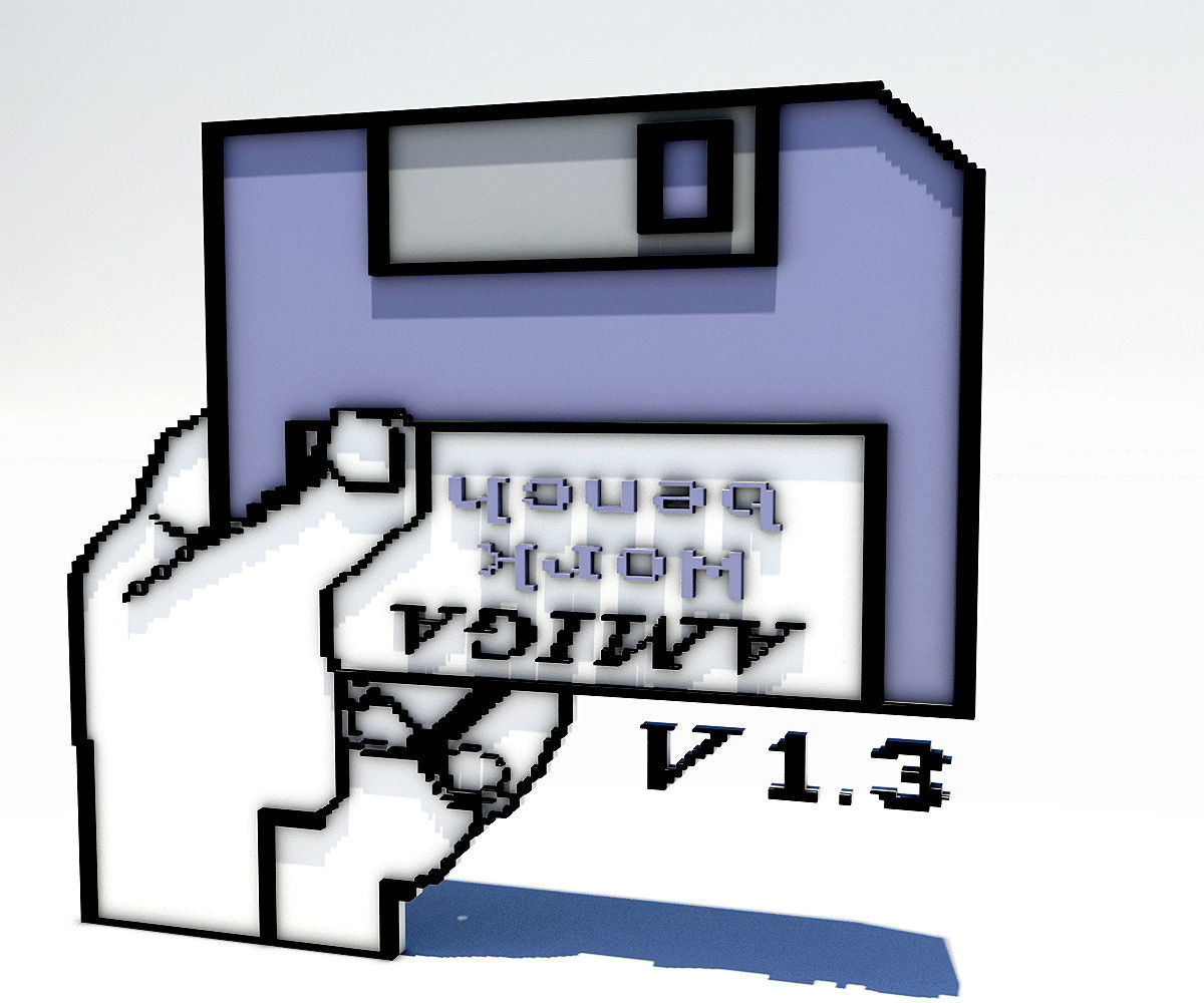 Amiga Insert Disk Low-poly 3D model_1