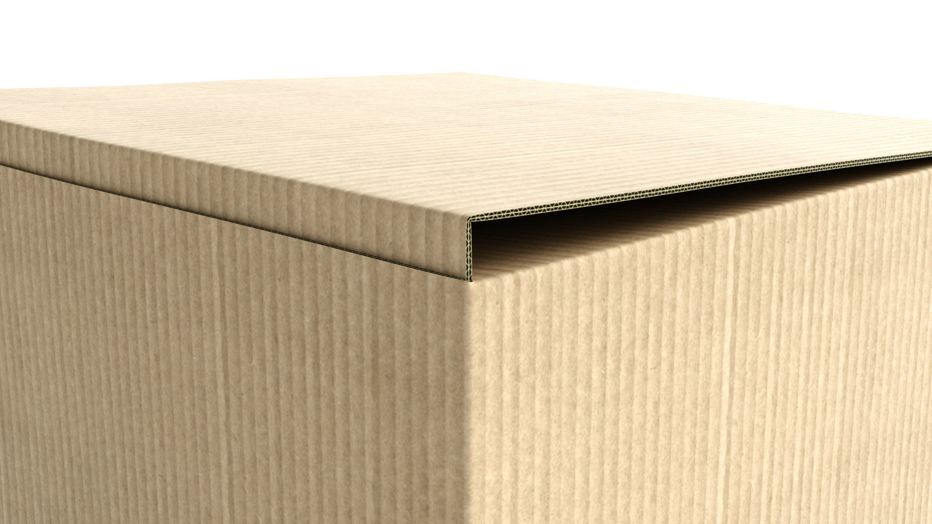 Cardboard Box 195x195cm - Rigged and Animated 3D model_3