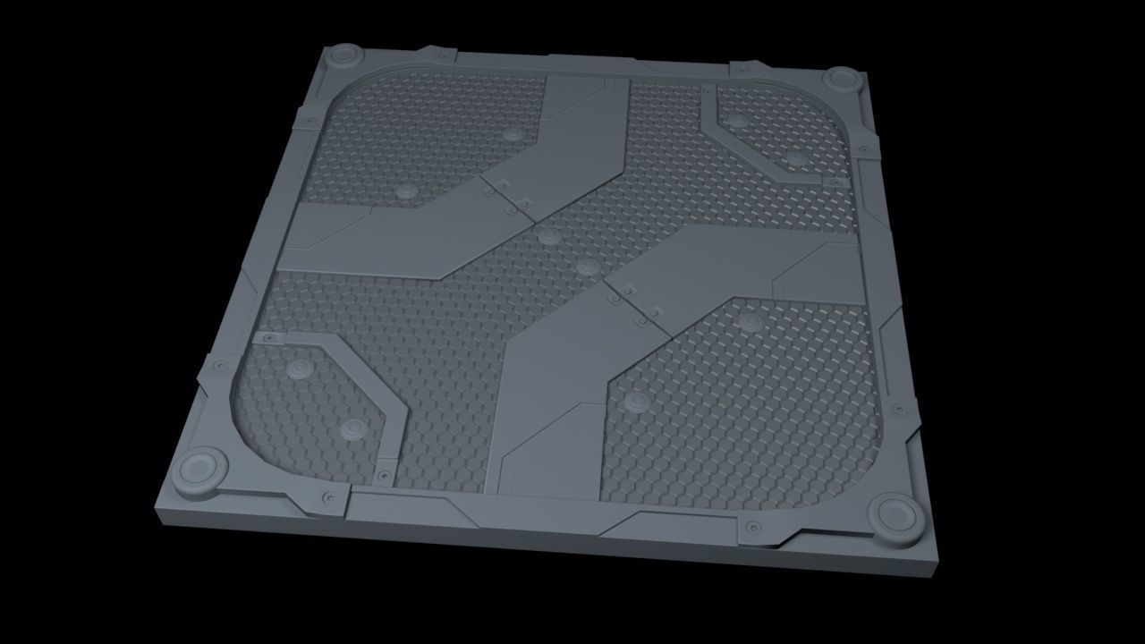 Sci-Fi Bottom Floor Panel 3D model_8