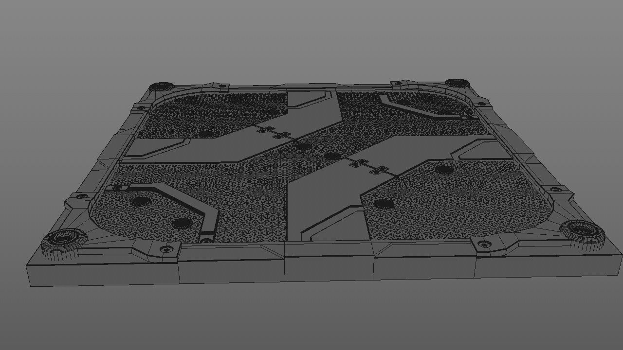 Sci-Fi Bottom Floor Panel 3D model_7