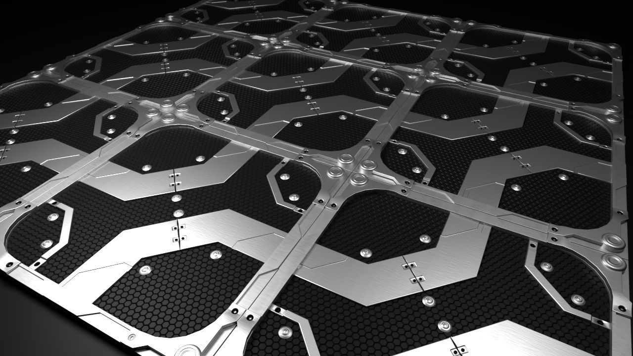 Sci-Fi Bottom Floor Panel 3D model_2