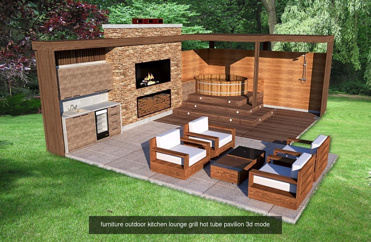 outdoor kitchen pack 4 3D Model Collection_6