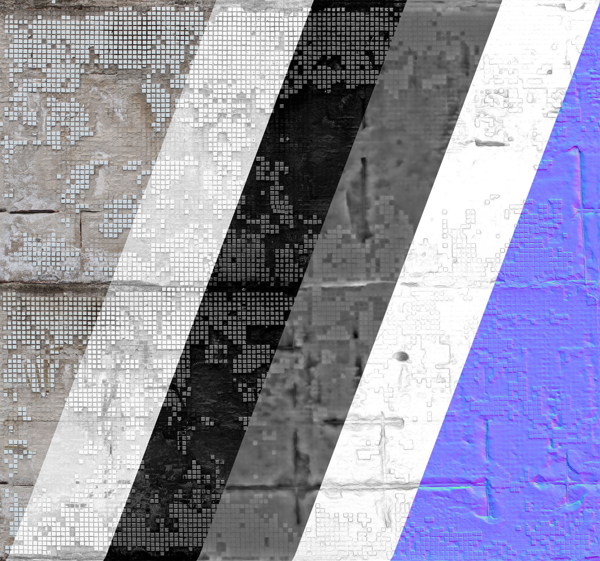 Ultra realistic Damaged Wall Scan 3D model_8