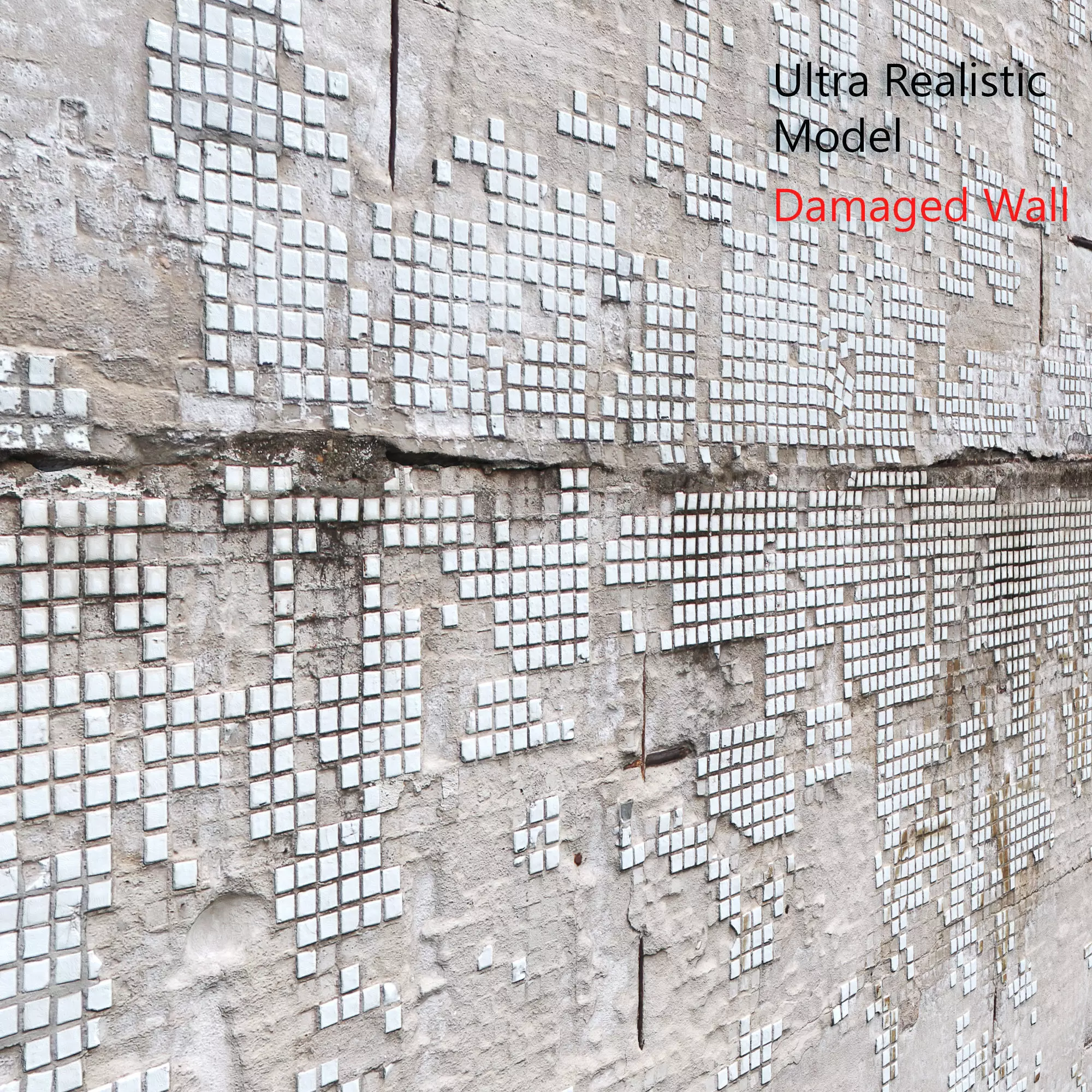 Ultra realistic Damaged Wall Scan 3D model_0