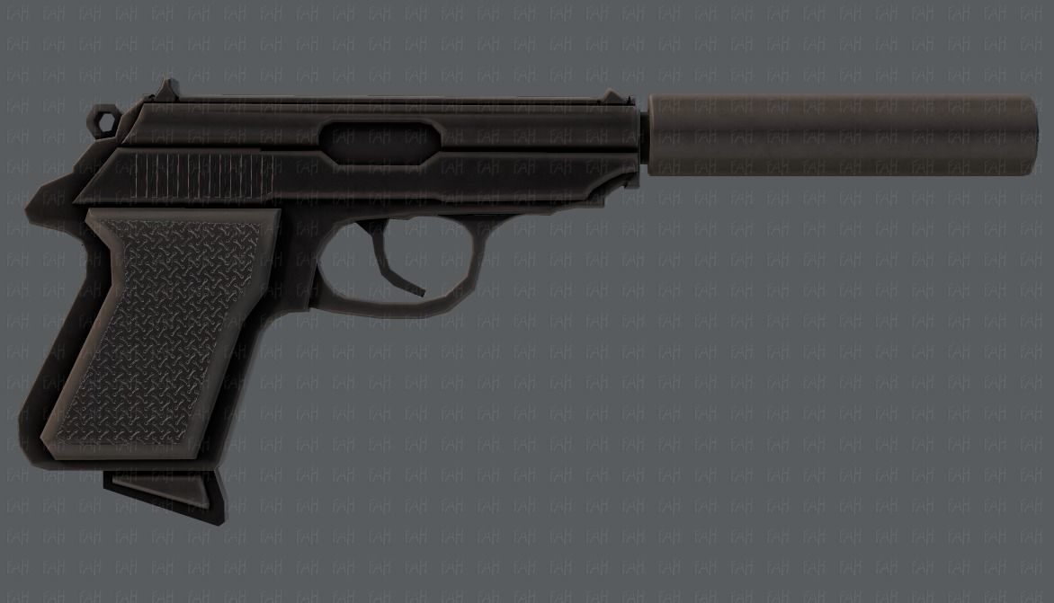 Gun 01 Low-poly 3D model_23