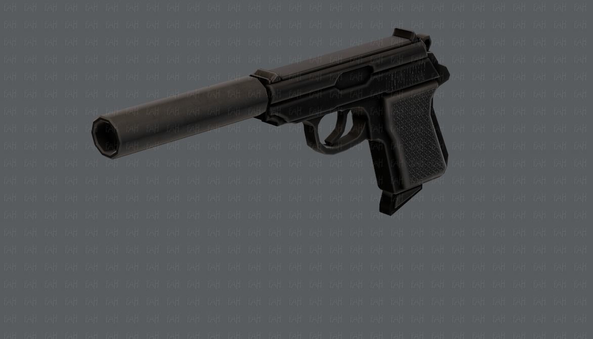 Gun 01 Low-poly 3D model_4