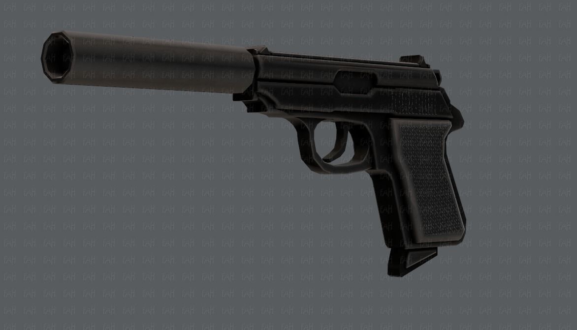 Gun 01 Low-poly 3D model_20
