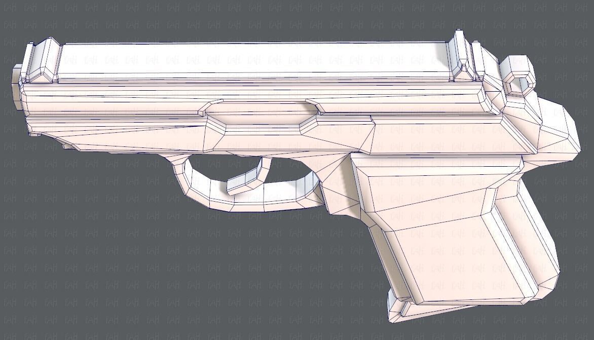 Gun 01 Low-poly 3D model_48
