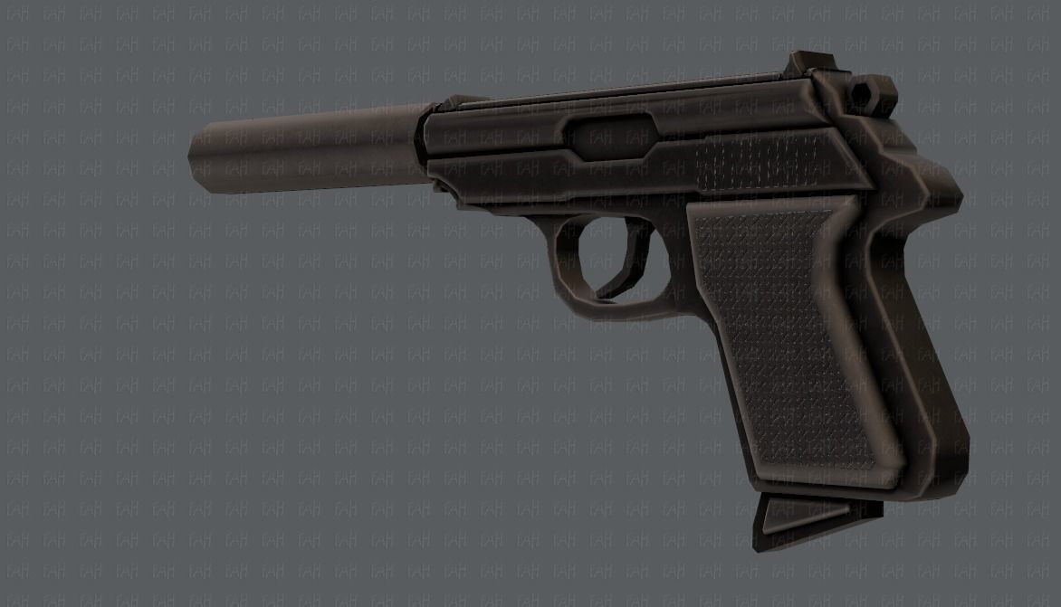 Gun 01 Low-poly 3D model_18