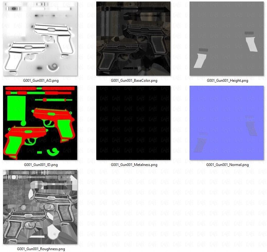 Gun 01 Low-poly 3D model_50