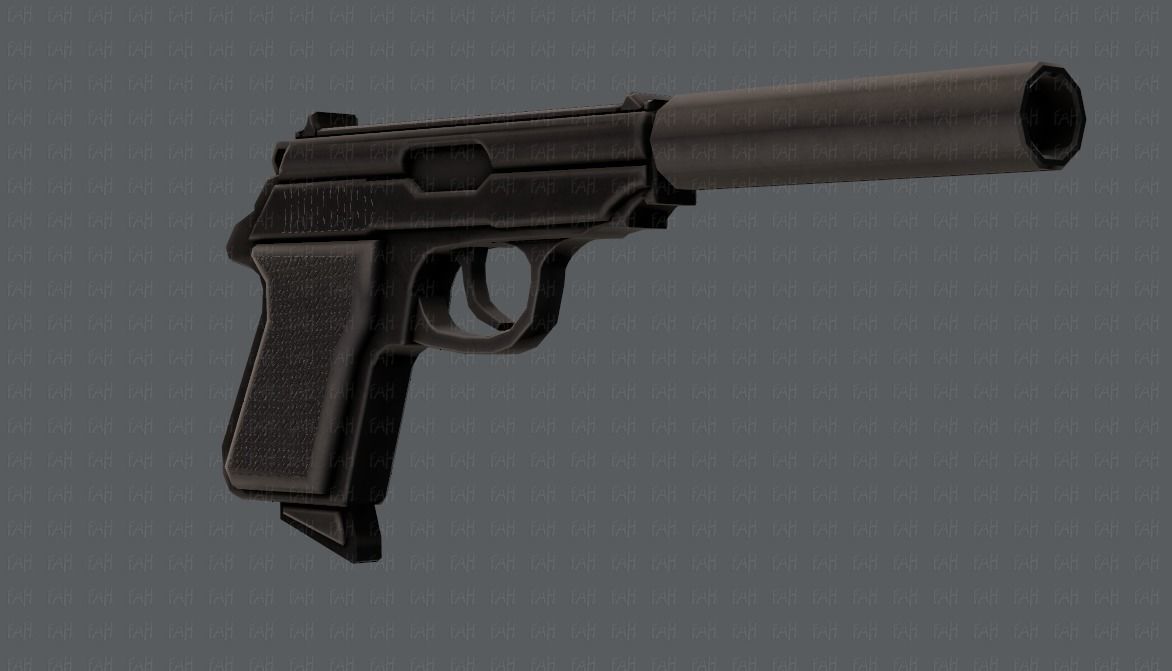 Gun 01 Low-poly 3D model_22