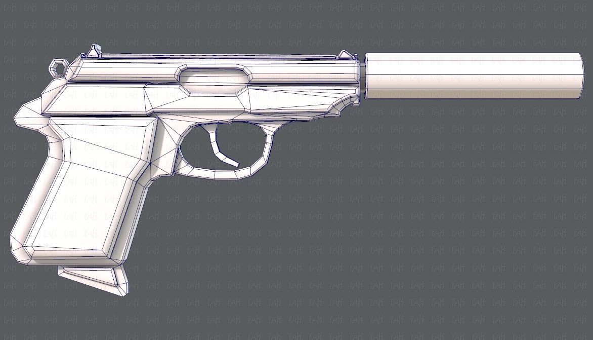 Gun 01 Low-poly 3D model_31