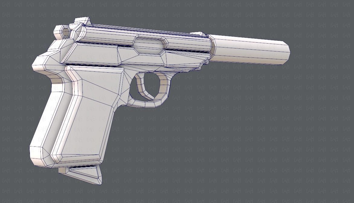 Gun 01 Low-poly 3D model_32