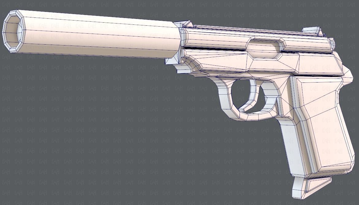 Gun 01 Low-poly 3D model_34