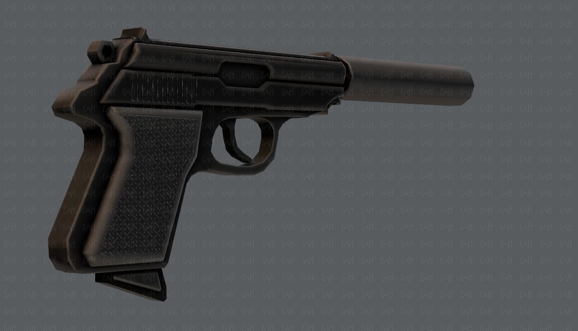 Gun 01 Low-poly 3D model_24