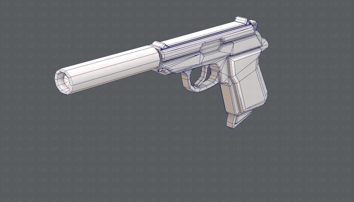 Gun 01 Low-poly 3D model_12