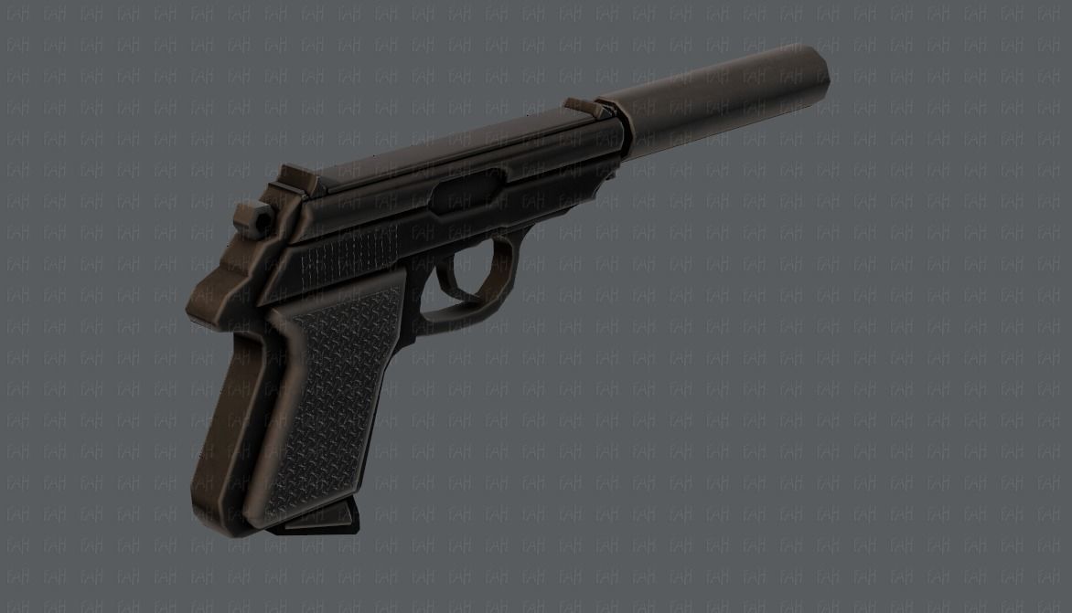 Gun 01 Low-poly 3D model_8