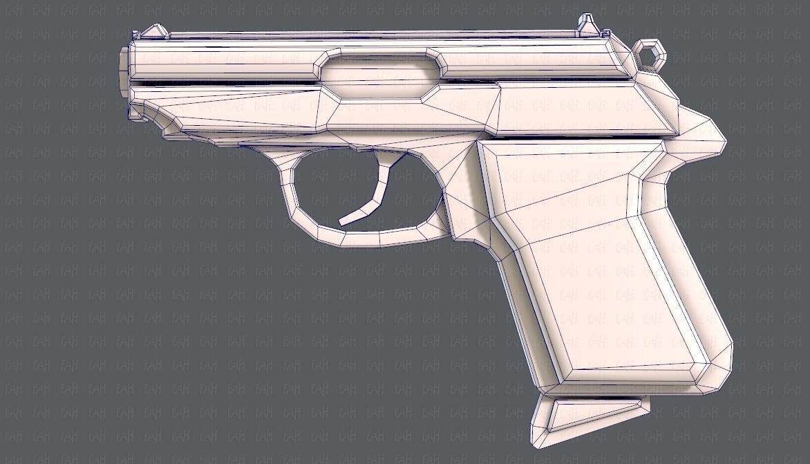 Gun 01 Low-poly 3D model_42