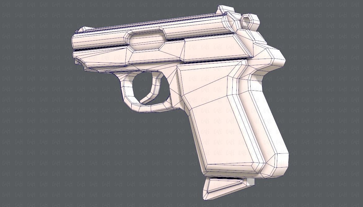 Gun 01 Low-poly 3D model_46