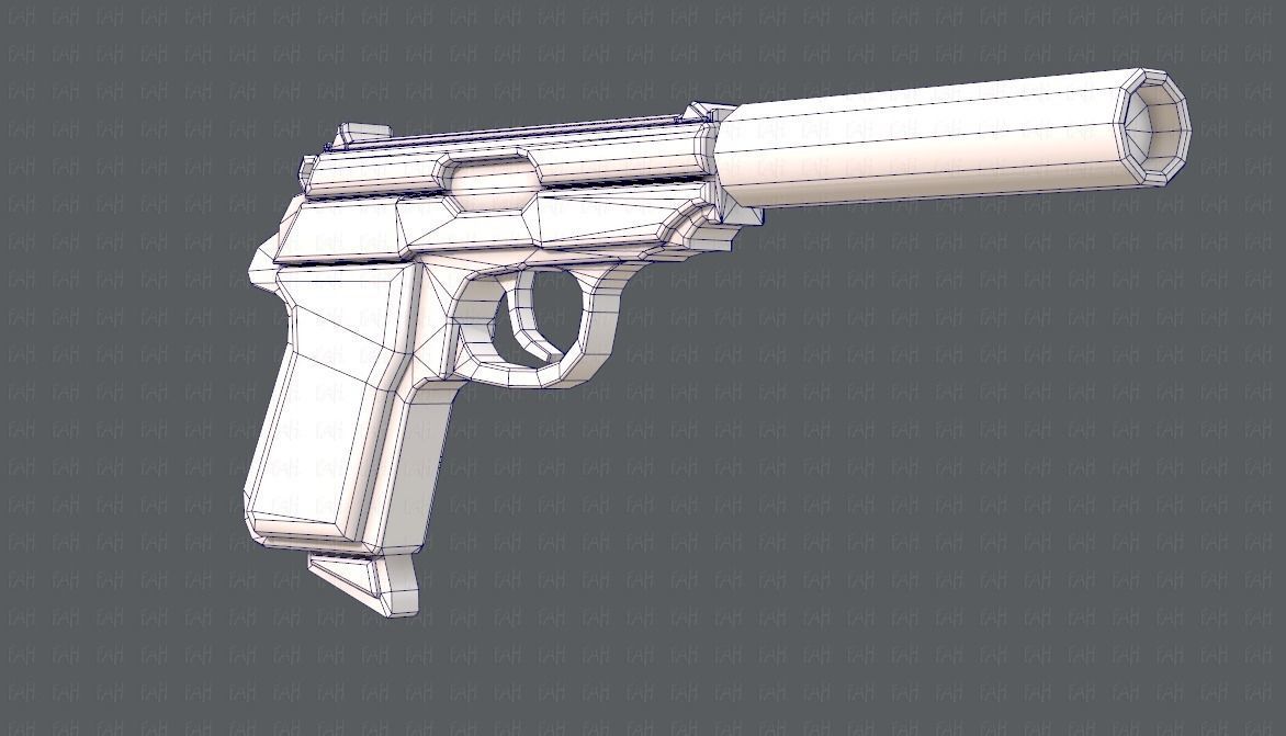 Gun 01 Low-poly 3D model_30
