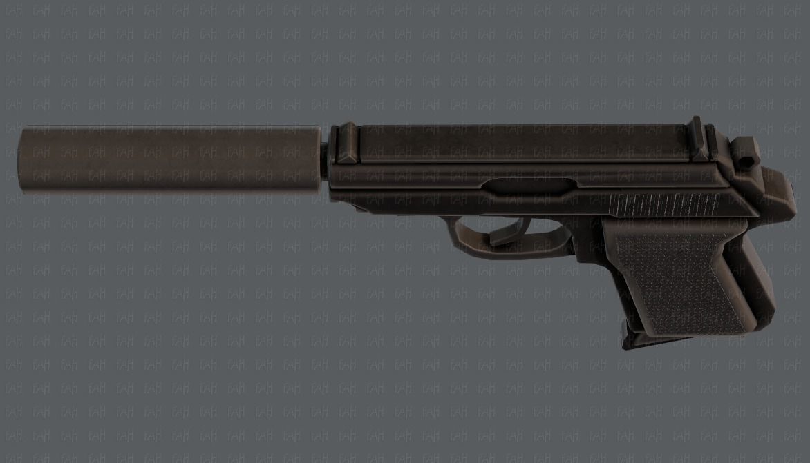 Gun 01 Low-poly 3D model_37