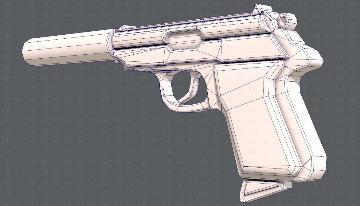 Gun 01 Low-poly 3D model_36