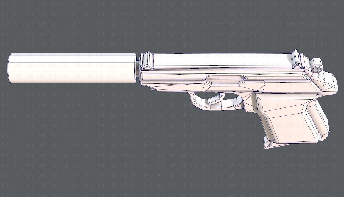 Gun 01 Low-poly 3D model_38