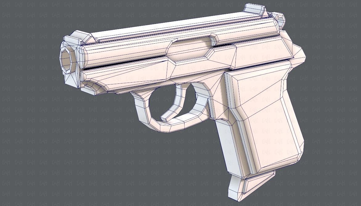 Gun 01 Low-poly 3D model_44